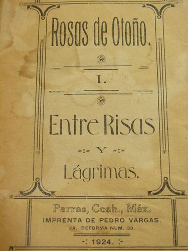Rosas De Otoño 1924 Romulo Diaz 1ra Ed. Poesia Lnu (Usado)