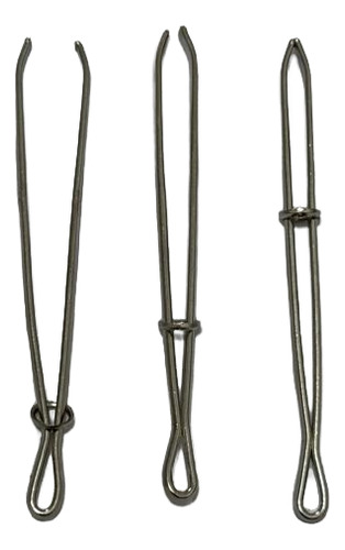 Aguja Pasacinta Con Ajuste De 8 Cm De Largo X 3 Unid Plateado