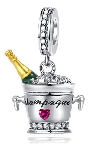 Amuefer Charms Para Pulseras Champagne Celebrate Congrats Dh