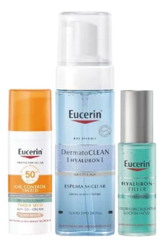 Combo Eucerin Espuma + Hyaluron Filler Booster + T. Seco Med