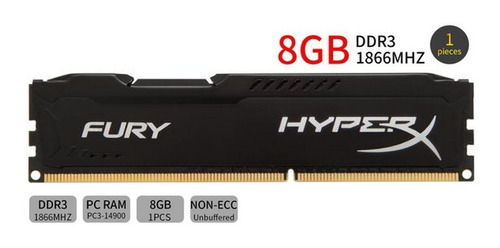 Memória 8gb Ddr3 1866mhz Hyperx Fury Hx318c10fb/8 Usada