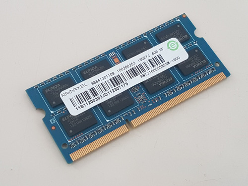 Memória Rmt3160ed58e9w 4gb Pc3-12800 Ddr3-1600mhz P/notebook