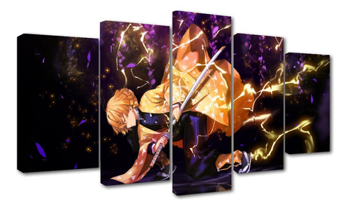 5 Cuadros Canvas Zenitsu Agatsuma Sword From Demon En Tela