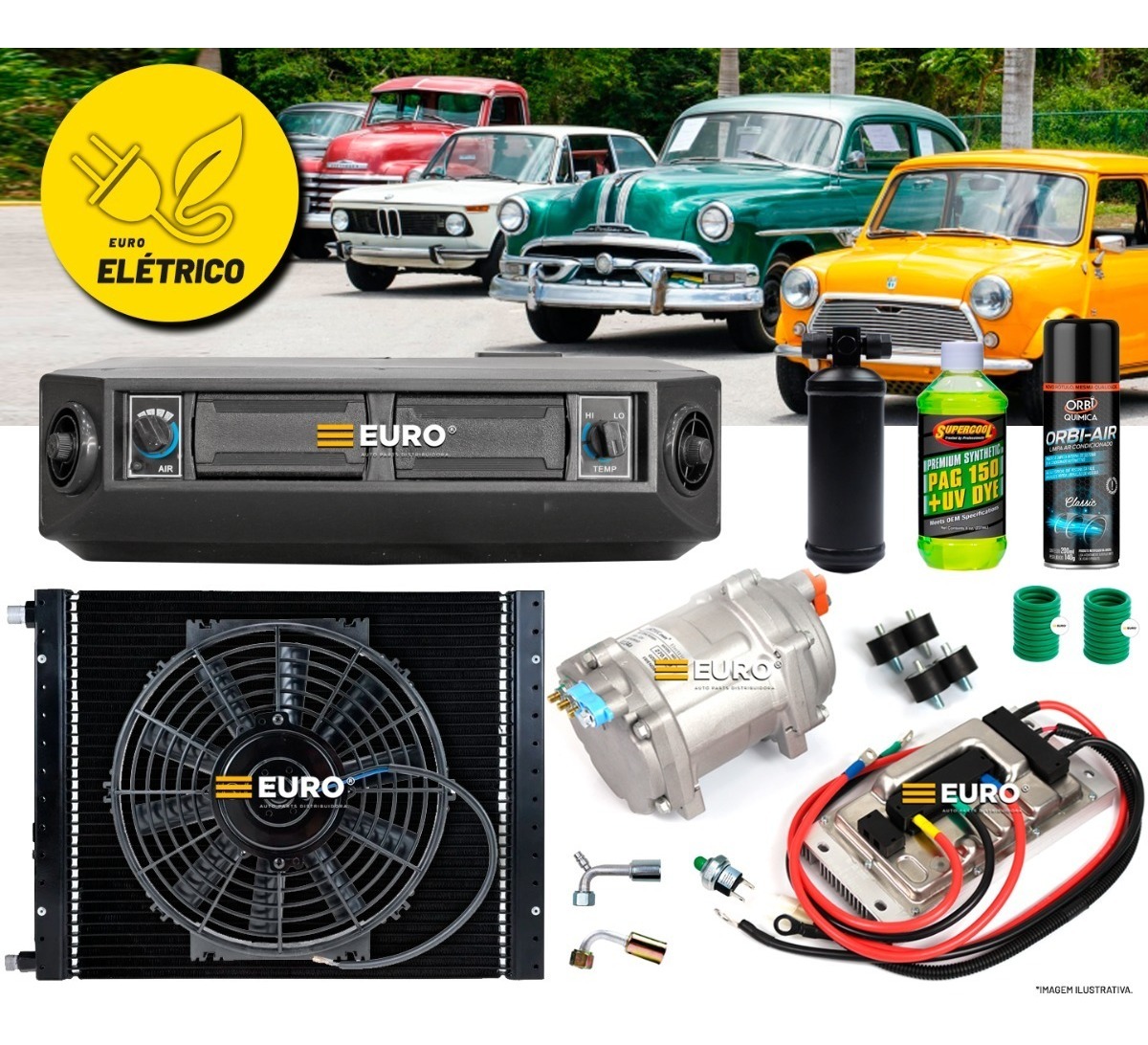 kit ar condicionado automotivo elétrico universal 12v e 24v