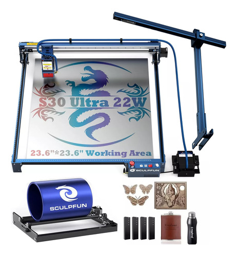 Sculpfun S30 Ultra 22w Máquina Grabado Láser+rodillo+cámara