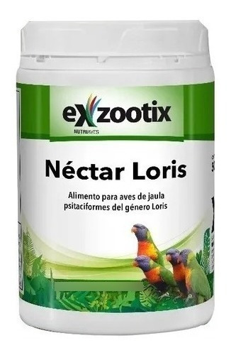 Alimento Aves Nectar Loris Arcoiris Exzootix 500 Gr Color Verde oscuro