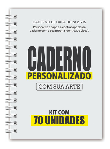 70 Cadernos Personalizado Com Sua Arte A5 Com 100 Folhas