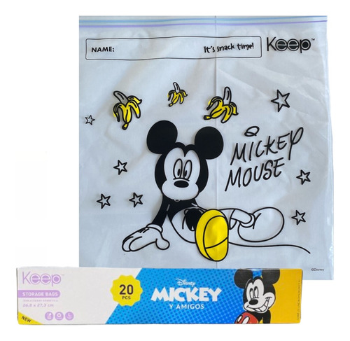 Keep Bolsas Multiuso Mickey Para Llevar 27*27cm 20unid