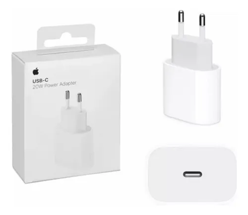 Ficha Cargador Carga Rapida Original Iphone + Cable Usb-c Blanco