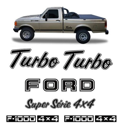 Imagem 1 de 7 de Kit Emblemas F1000 1993/1995 Adesivo Turbo Super Série 4x4