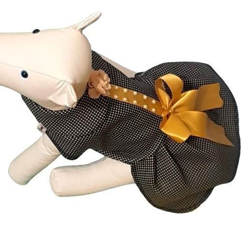 Roupa Pet - Vestido Tweed Tam 2 - Roupinha Cachorro Moda Pet