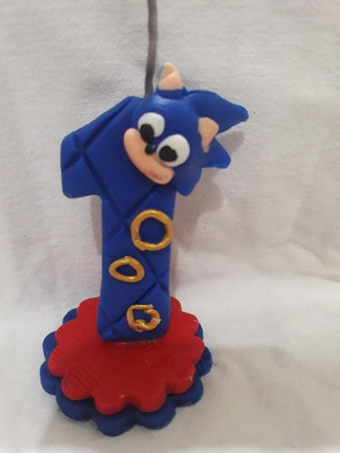 Vela Sonic Decorada Biscuit 1 Ano