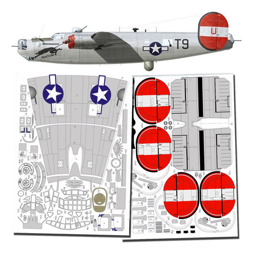 B-24 466th Bomb Group Escala 1.33 Papercraft