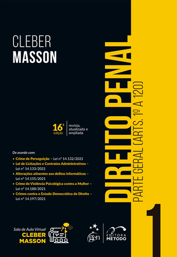 Direito Penal - Parte Geral (arts. 1º a 120) - Vol. 1, de MASSON, Cleber. Editora Forense Ltda., capa mole em português, 2022