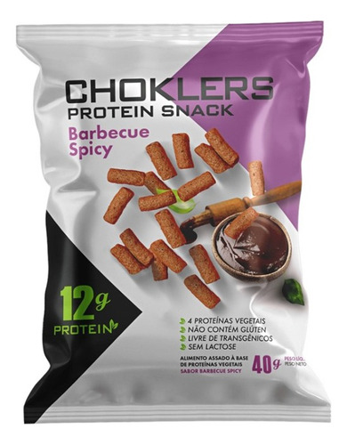 Kit 3 Unidade Choklers Protein Snack 40g American Barbecue