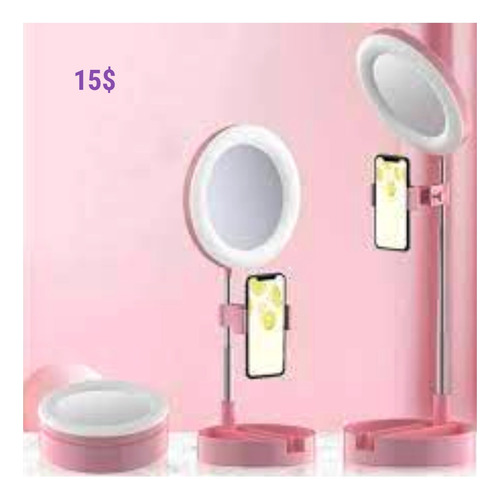 Aro Espejo De Luz Led Con Soporte Celular Selfie Maquillaje