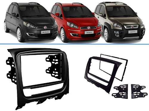 Moldura Painel Dvd 2 Din Fiat Idea 2013 2014 Cinza