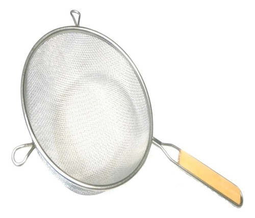 Colador Doble Malla Acero Inoxidable Resistente 14 Cm