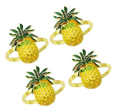 Juego De 4 Anillos De Piña Para Servilletas - Elegante Adorn