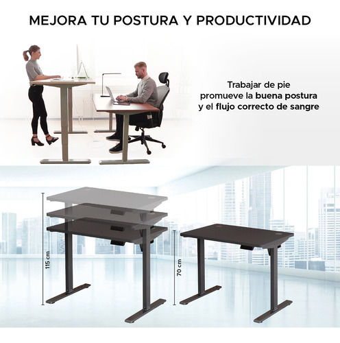 Escritorio Perspective Ajustable 140cm Café