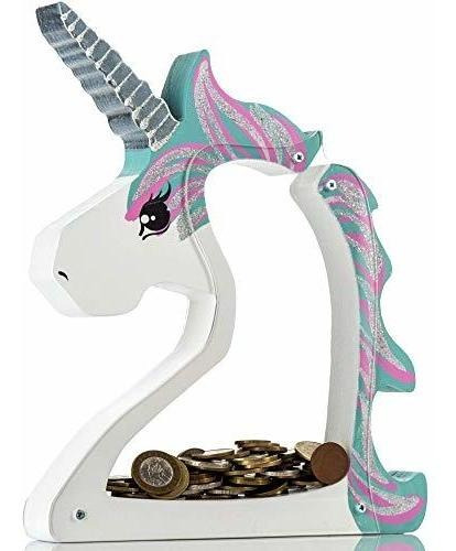 Zeinum Unicorn White Teal Frozen 350 Coins Reusable Piggy-ba