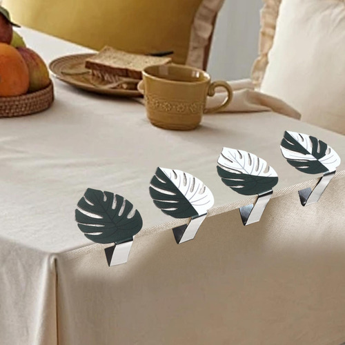 4 Pinzas De Acero Inoxidable Para Mantel, Soportes Para