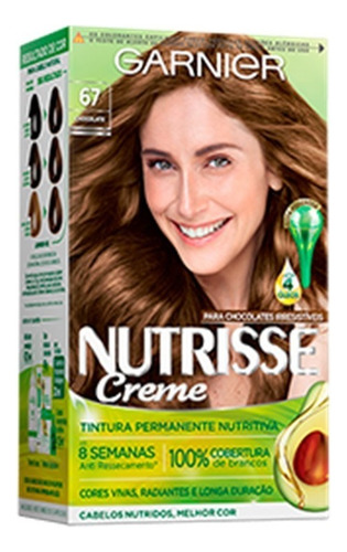 Tintura Garnier Nutrisse 67 Louro Escuro Dourado Acaju Tom 6/7