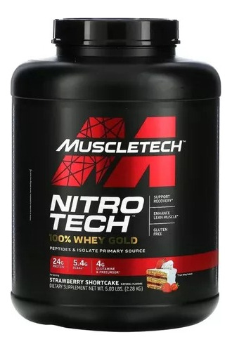 Nitro Tech 100% Whey Goldsabor Strawberry En Pote De 2.28kg