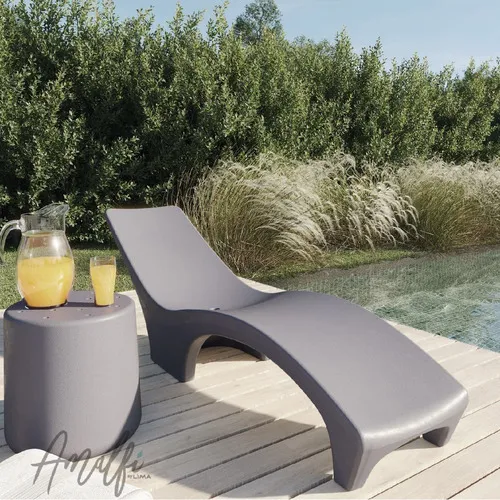 Reposera Reforzada Amalfi Plastico Rotomoldeado Para Pileta - Gris