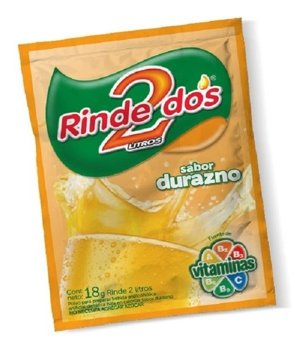 Jugo Rinde2 Durazno 18 Grs X 2 Cajas De 20 Sobres