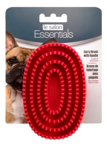 Cepillo Goma Almohazar Le Salon Para Perros Y Gatos Color Rojo