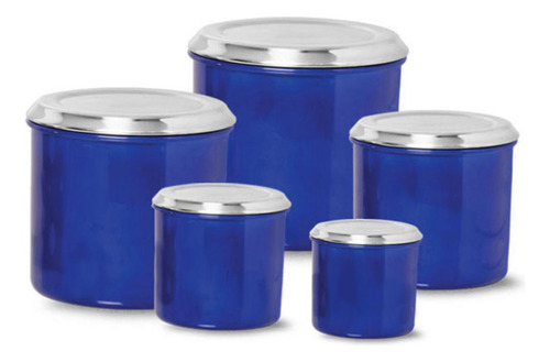 Porta Mantimento Lixeira Detergente Kit Pia Suporte Lixado Cor Azul