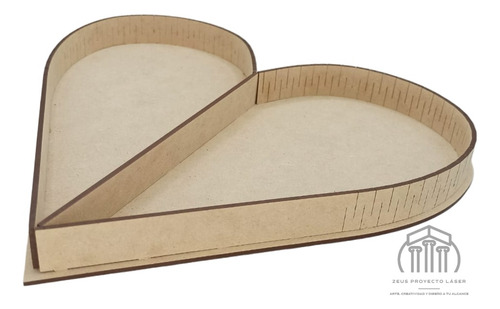 06 Charolas De Corazón En Mdf 25cm Regalo San Valentín