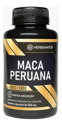 Herbanatus Black Maca Peruana Cápsulas 60 Cápsulas. Sem Sabor