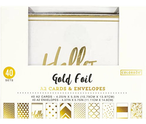 Colorbok Gold Foil A2 Tarjetas Y Sobres Pk