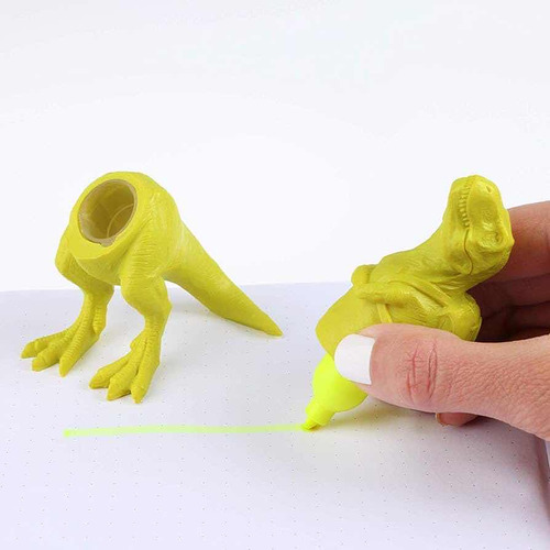 Resaltador Divertido De Dinosaurio T-rex Amarillo Mustard