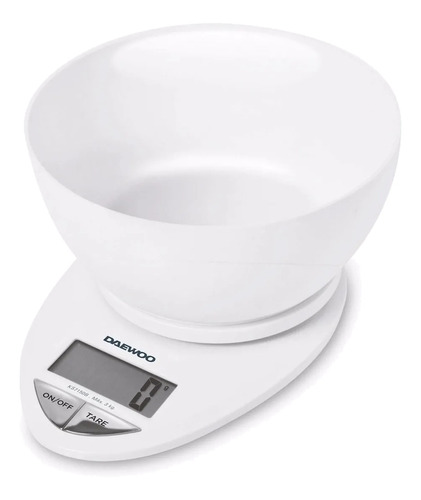 Imagen 1 de 2 de Balanza de cocina digital Daewoo KS7150B pesa hasta 3kg blanca