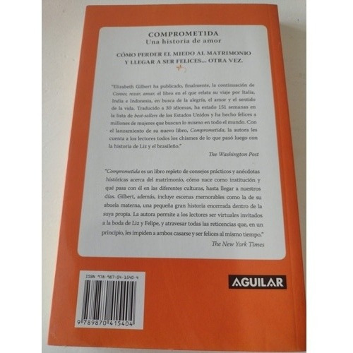 Comprometida Una Historia De Amor. Elizabeth Gilbert Aguilar (Usado)
