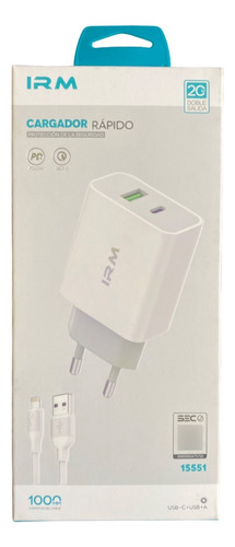 Cargador Para iPhone Carga Rápida 20w Sec Modelo A + C Pd20w