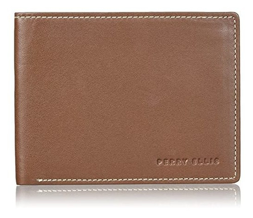 Perry Ellis Men's Portfolio Slim Bi-fold Con Contrast 94y9k