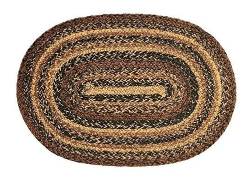 Ihf Decoración Oval Trenzada Alfombra 20  X 30  Cappuccino D