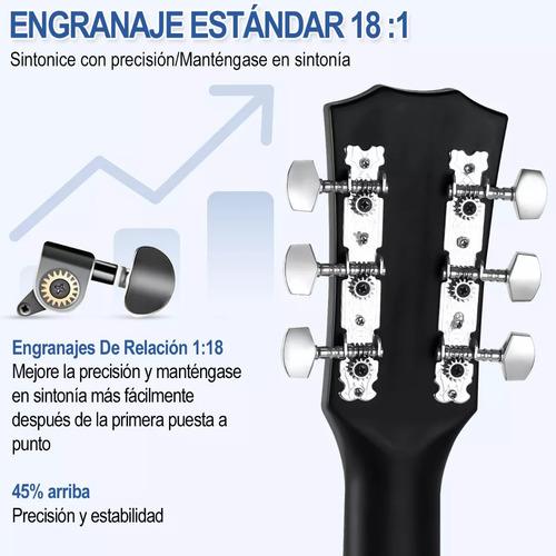 Deecsevn Guitarra Acústica Clásica Con Accesorios Musical De Madera 38 Color Marrón