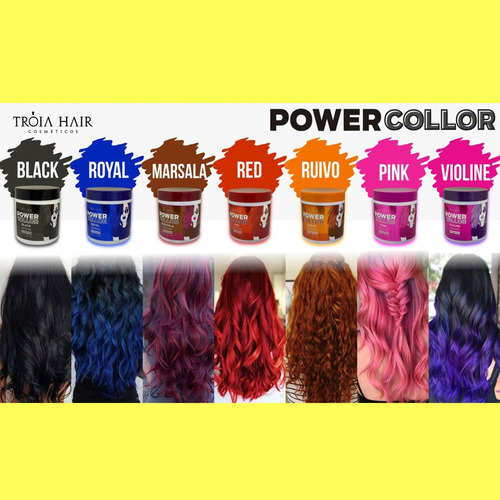 Imagem 2 de 6 de 7 Unidades Máscara Tonalizante Power Color Tróia Hair 500gr