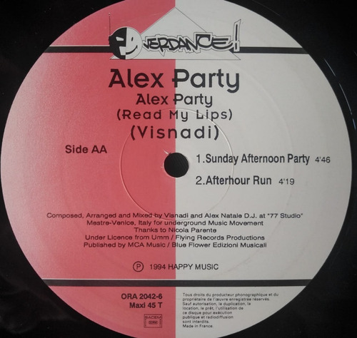 Alex Party - Alex Party (read My Lips) Saturday Night Party (Usado)