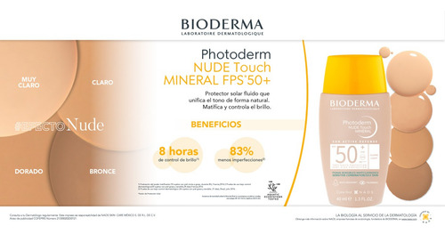 Bioderma Photoderm Nude Touch Spf50+ Tono Claro, 40 Ml