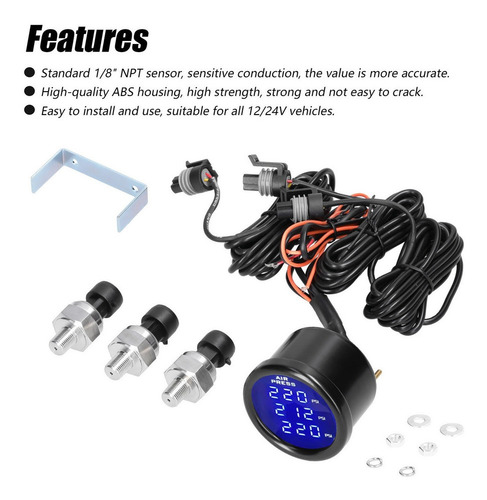 Indicador Presión De Aire Led Digital Air Suspension Gauge