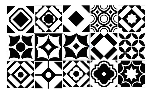 Azulejos Adhesivos Blanco Y Negro Medida 15x15cm