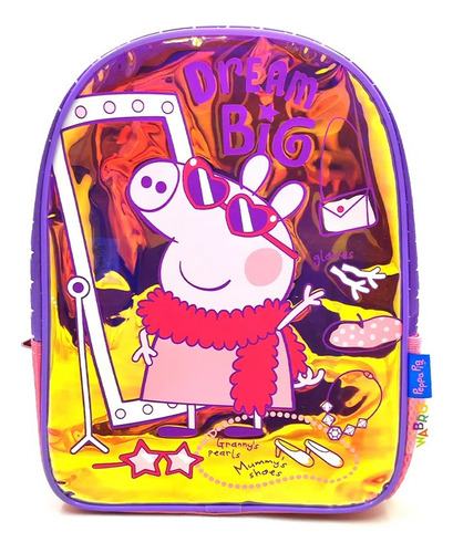 Mochila Escolar Peppa Pig Dream Big Infantil Wabro Color Violeta