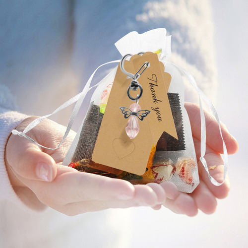 Mini Colgante De Cristal Tipo Ángel Para Llavero Con Bolsas