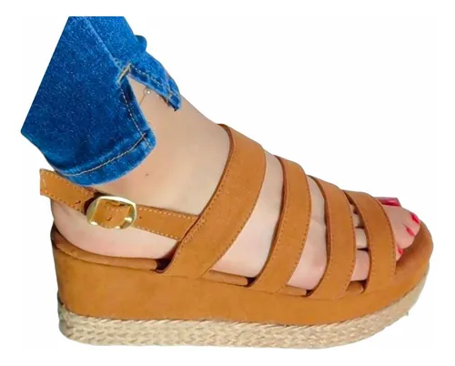 Huaraches De Plataforma Dama Gamusa Casual Elegantes Comodos